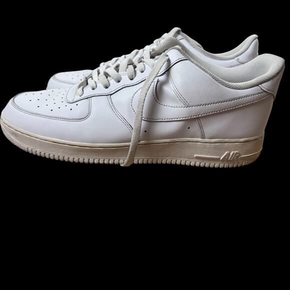 Nike Men’s Air Force One Sneakers | White on White | Size15 | Low Top - Picture 5 of 10